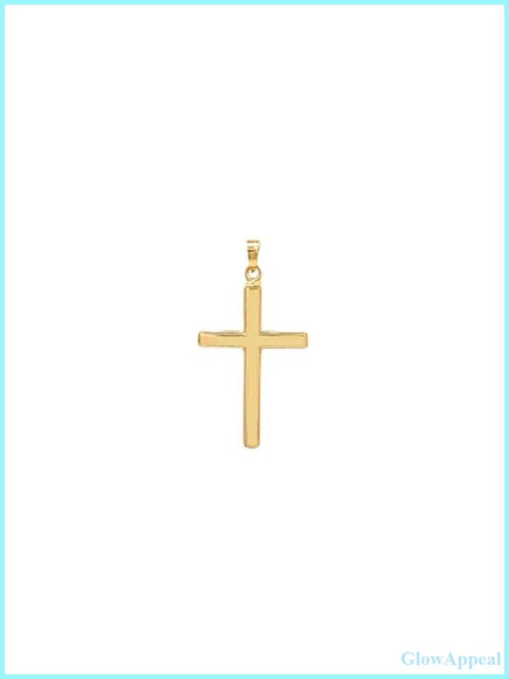 Solid 14K Yellow Gold Cross Pendant Necklace 1 Inch Dainty Faith Jewelry